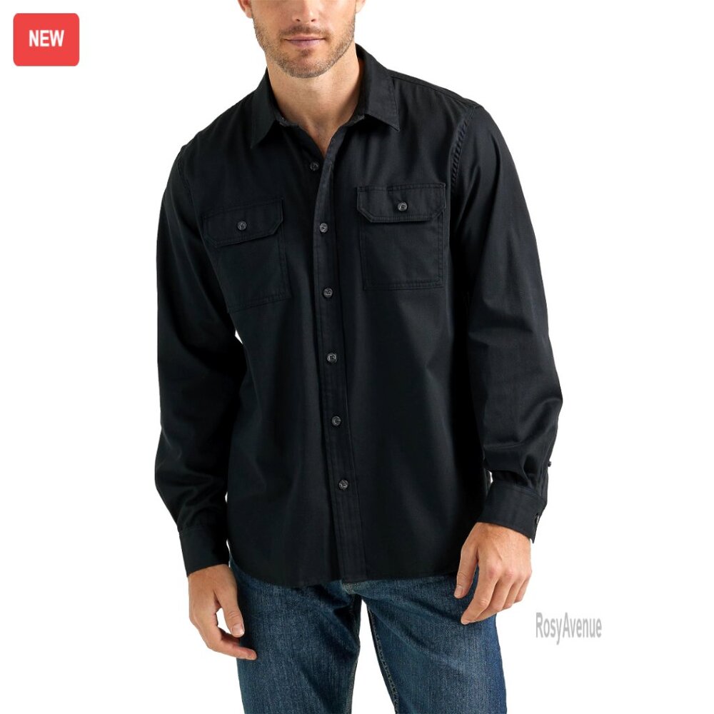Men's Long Sleeve Button-Down Shirt Relaxed Fit Classic Woven